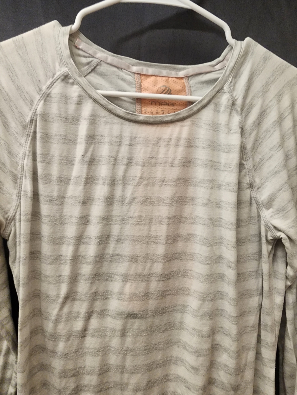 MPG Active Wear Striped Long Sleeve Womens Large